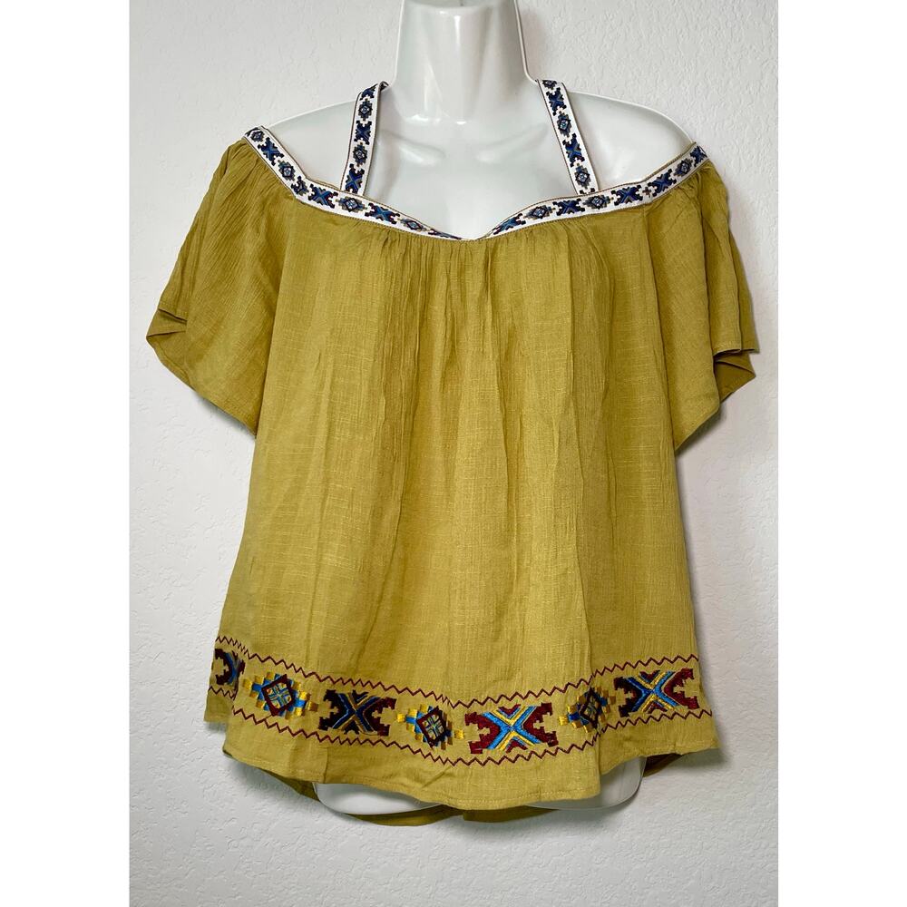 Hayden Los Angeles NWT BOHO Off The Shoulder Peasant Blouse Size S